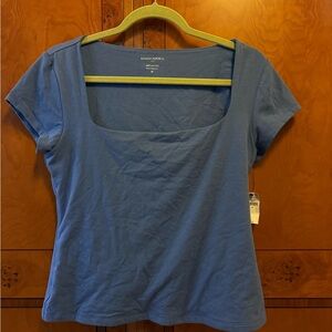 Banana Republic Slate Blue Short Sleeve Top